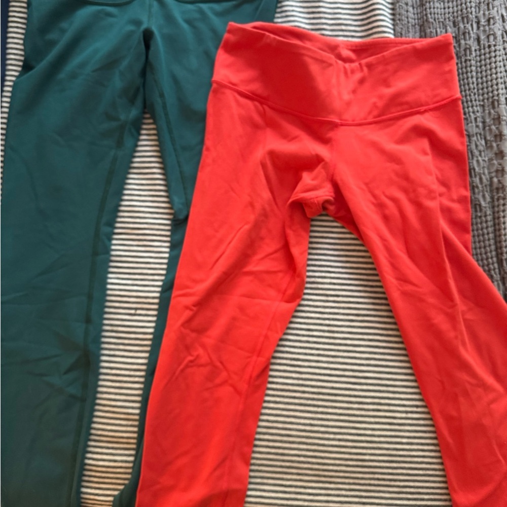Lululemon Rasberry and Green Leggings
